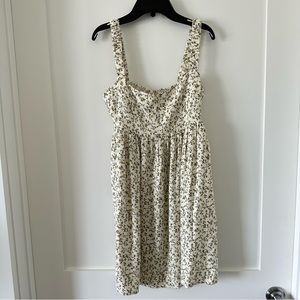 Reformation Serene Ivy Green White Print Mini Dress